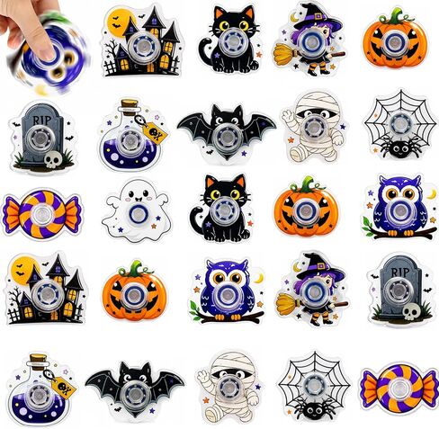 30 Pack Halloween Fidget Spinners for Kids, 12 Styles Mini Fidget Toys Bulk in Kuwait