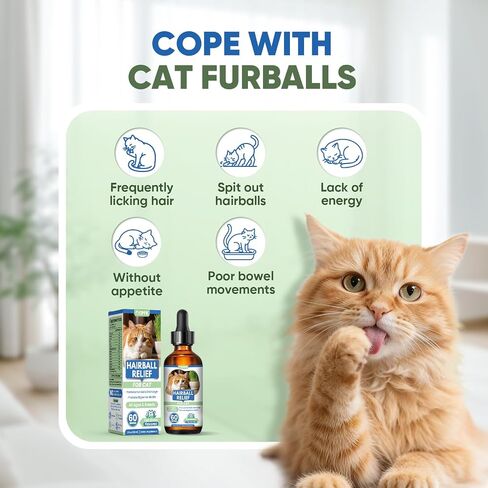 Cat Hairball Remedy Drops 60ml (2 fl oz) 2 Pack for All Breeds & Ages in Kuwait
