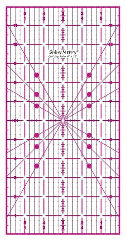 Quilting Ruler 6"x24",Non-Slip Clear Acrylic Sewing Ruler with Easy-to-Read Grid,Pink & Black Grid Design,Perfect for Fabric,Patchwork,Cutting & Sewing Crafts,Durable Tool for Quilting in Kuwait