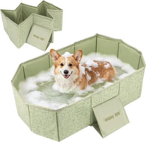 YUEPET Foldable Dog Bathtub for Small-Medium Dogs, Portable Dog Tub, Green in Saudi Arabia