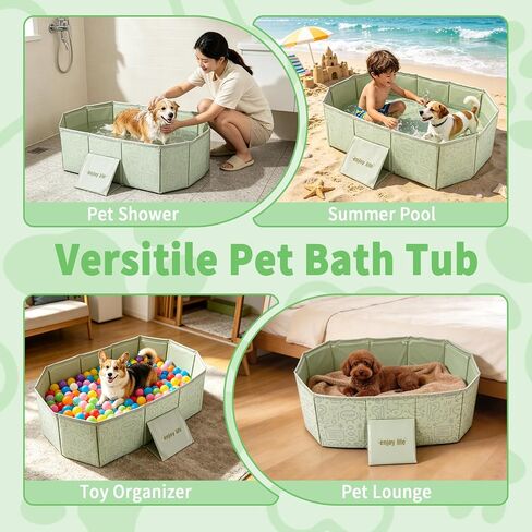YUEPET Foldable Dog Bathtub for Small-Medium Dogs, Portable Dog Tub, Green in Saudi Arabia