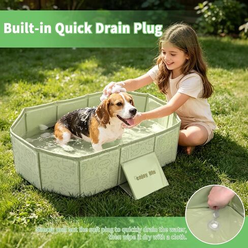 YUEPET Foldable Dog Bathtub for Small-Medium Dogs, Portable Dog Tub, Green in Saudi Arabia