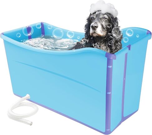 FHTONGE 49Gal/186L Collapsible Extra Large Dog Bathtub with Drainage Pipe in Saudi Arabia