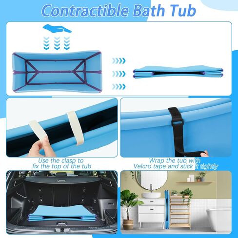 FHTONGE 49Gal/186L Collapsible Extra Large Dog Bathtub with Drainage Pipe in Saudi Arabia