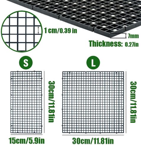 LINLAN Fish Tank Anti-Jump Set, Aquarium Lid, 8 Pieces 5.9x11.8in/15x30cm Plastic Grid with 6 Brackets and 20 Cable Ties, Cover for Rimless Aquarium(White) in Saudi Arabia