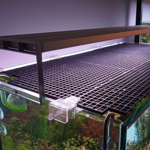 LINLAN Fish Tank Anti-Jump Set, Aquarium Lid, 8 Pieces 5.9x11.8in/15x30cm Plastic Grid with 6 Brackets and 20 Cable Ties, Cover for Rimless Aquarium(White) in Saudi Arabia