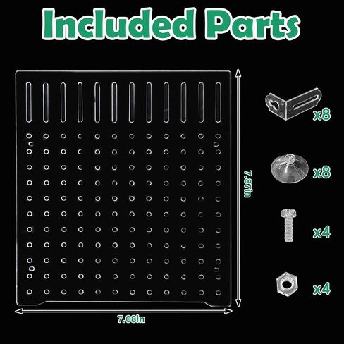 PINVNBY Fish Tank Divider Size: 20 x 18 cm/7.87 x 7.08 in Acrylic Aquarium Divider with 8 PCS Suction Cups, Transparent Fish Tank Separator for Betta Fish in Kuwait