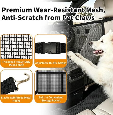 Dog Car Barrier Dog Net for Car Pet Divider Net for Cars and SUVs, Black in Kuwait