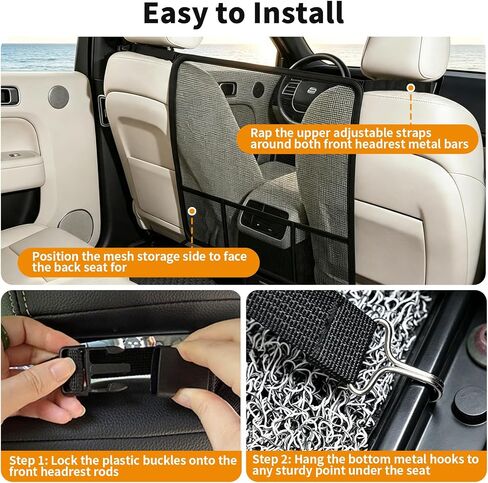 Dog Car Barrier Dog Net for Car Pet Divider Net for Cars and SUVs, Black in Kuwait