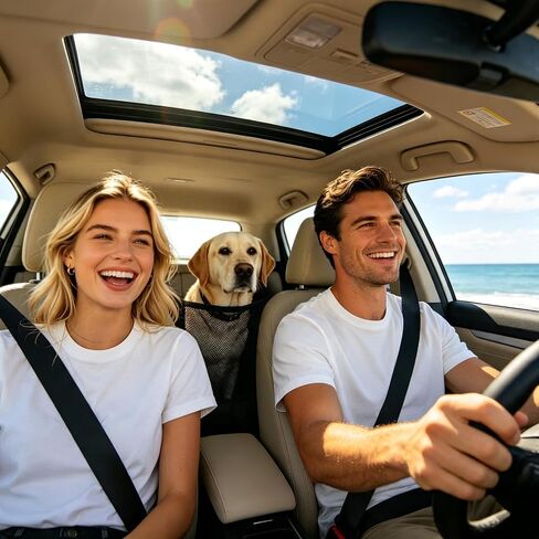 Dog Car Barrier Dog Net for Car Pet Divider Net for Cars and SUVs, Black in Kuwait