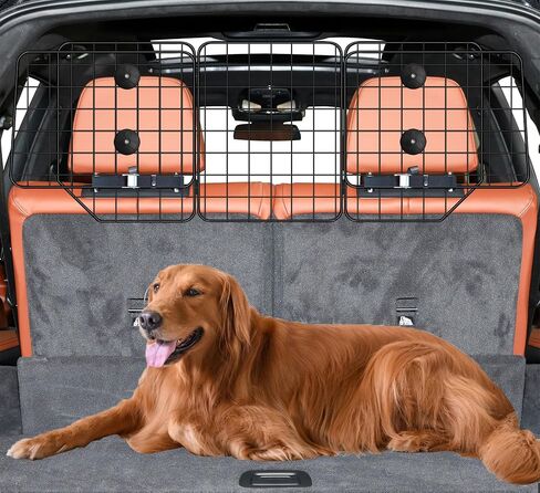 CASIMR Dog Car Barrier for SUVs, Vehicles, Trucks, Cars, Adjustable Pet Divider Cargo Area Universal-Fit, Heavy-Duty Wire Mesh Barriers, Safety Travel Accessories Cover, 61.9 Inch in Kuwait