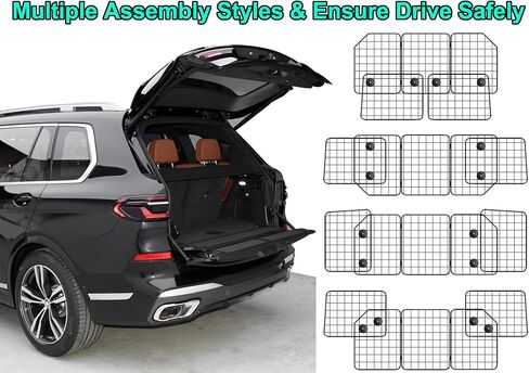 CASIMR Dog Car Barrier for SUVs, Vehicles, Trucks, Cars, Adjustable Pet Divider Cargo Area Universal-Fit, Heavy-Duty Wire Mesh Barriers, Safety Travel Accessories Cover, 61.9 Inch in Kuwait