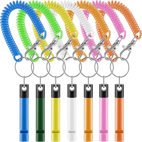 Pet Whistle,Adjustable Professional Recall Dog Training Whistles with Spring Wrist Coil Keychain,Control and Puppy Training (Black + Blue) in Kuwait