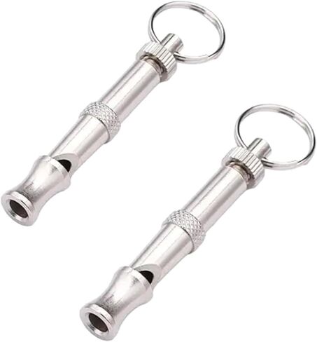 2Pcs Silver Adjustable Ultrasonic Dog Whistle,Portable Whistle Pet Whistle Supersonic Whistle Dog Whistles for Pet Training，Training and Behavior Aids，Dog Whistles in Saudi Arabia