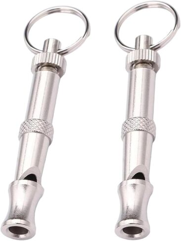 2Pcs Silver Adjustable Ultrasonic Dog Whistle,Portable Whistle Pet Whistle Supersonic Whistle Dog Whistles for Pet Training，Training and Behavior Aids，Dog Whistles in Saudi Arabia