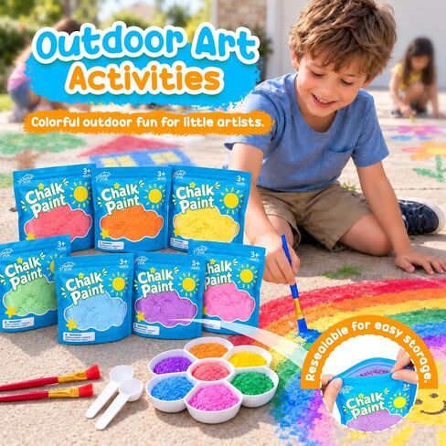 Sidewalk Chalk Paint Set for Kids, 7 Colors Washable Chalk for Outdoor Play in Saudi Arabia
