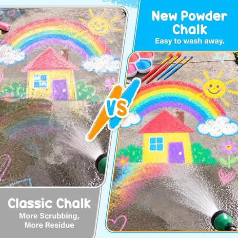 Sidewalk Chalk Paint Set for Kids, 7 Colors Washable Chalk for Outdoor Play in Saudi Arabia