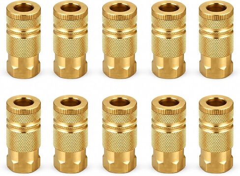 Air Hose Fittings & Coupler Female Plug, 1/4-Inch NPT | Air Compressor Quick-Connect, FNPT Female Plug Kit, Industrial Type D, Solid Brass, 2 Piece in Kuwait