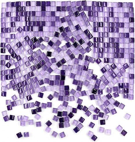 500Pcs Glass Mosaic Tiles, 10mm Colorful Square Mosaic Glass Pieces in Saudi Arabia