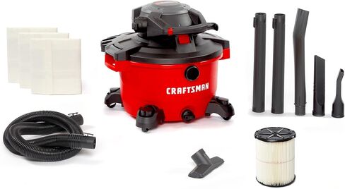 CRAFTSMAN CMXEVBE17606 12 Gallon 6 Peak HP Wet/Dry Vac with Detachable Leaf Blower, Portable Shop Vacuum with Attachments and Dust Collection Bags in Kuwait