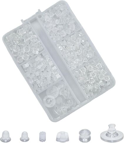 Mevodeata Earring Backs 6 Styles 170 Pcs, Hypoallergenic Metal, Bullet Shape Safety Earring Backs Replacements for Earring Studs Hoops in Saudi Arabia