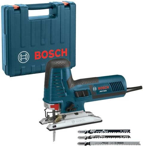BOSCH 7.2 Amp Barrel-Grip Jig Saw Kit JS572EBK with BOSCH T10RC 10-Piece T-Shank Jig Saw Blade Set Optimized for Extra-Clean Wood Cutting set in Kuwait