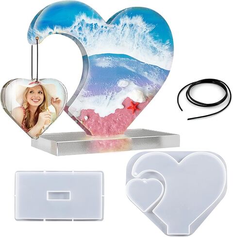 Heart Resin Molds for Photo Frame, Heart Picture Frames Silicone Molds, Silicone Molds for DIY Home Decoration Art Creation, Holiday Gifts, Christmas Home Decors in Kuwait