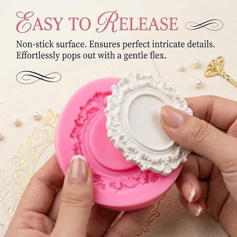 13 Pcs Vintage Picture Frame Molds, Baroque Frame Chocolate Molds for Candy Cake Decorating Cupcake Topper Polymer Clay Craft in Saudi Arabia