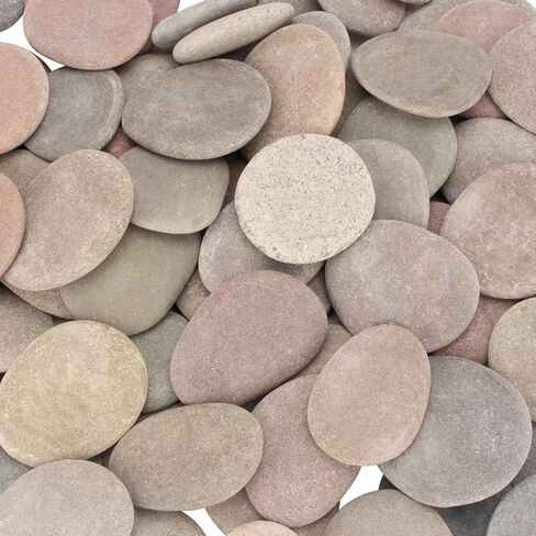 About 100 Pcs Painting Rocks, 2.2"-3.5", Flat, Smooth - River, Craft, DIY Stones, 18 Pounds in Kuwait