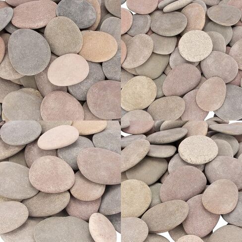 About 100 Pcs Painting Rocks, 2.2"-3.5", Flat, Smooth - River, Craft, DIY Stones, 18 Pounds in Kuwait