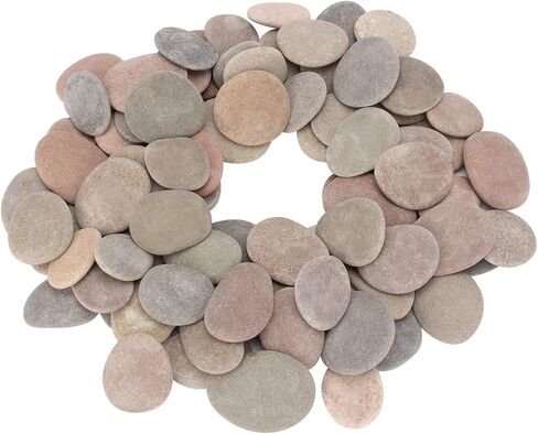 About 100 Pcs Painting Rocks, 2.2"-3.5", Flat, Smooth - River, Craft, DIY Stones, 18 Pounds in Kuwait