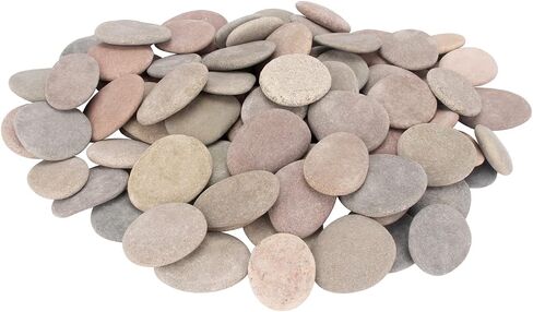 About 100 Pcs Painting Rocks, 2.2"-3.5", Flat, Smooth - River, Craft, DIY Stones, 18 Pounds in Kuwait