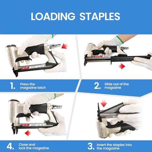 meite MT7116S Pneumatic Upholstery Stapler 22 Gauge 71 Series 3/8" Crown Industrial Fine Wire Stapler with Safety in Saudi Arabia