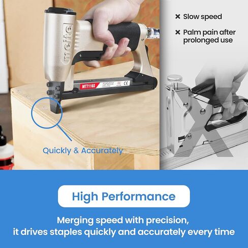 meite MT7116S Pneumatic Upholstery Stapler 22 Gauge 71 Series 3/8" Crown Industrial Fine Wire Stapler with Safety in Saudi Arabia