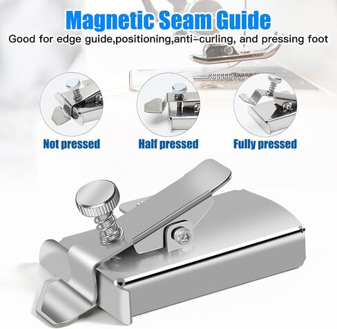 TOOVREN Upgraded Magnetic Seam Guide for Sewing Machine, Magnetic Seam Guide with Clip, Universal Seam Guide, Hemmer Guide, Multifunctional Hem Guide for Sewing Machine, Sewing Supplie Accessories in Kuwait
