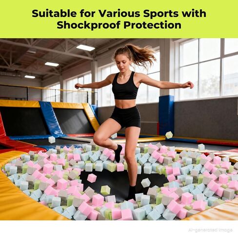 TRENDBOX Foam Cube, 100 PCS of 3.15 x 3.15 x 3.15 Inch Soft Blocks, Gymnastics, Rock Climbing, Trampoline and Other Sports Cushion Pads, Indoor Park Foam Pit Filler - Four Colors Irregular Blending in Kuwait