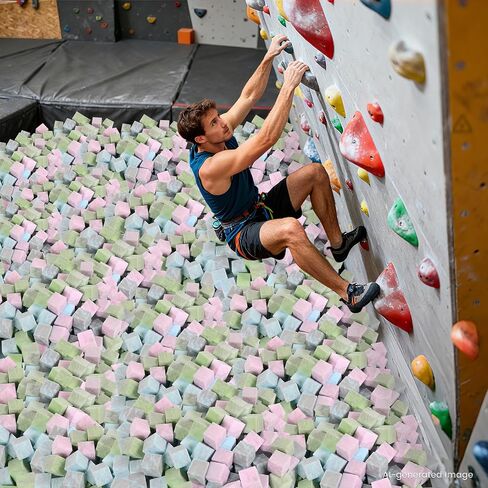 TRENDBOX Foam Cube, 100 PCS of 3.15 x 3.15 x 3.15 Inch Soft Blocks, Gymnastics, Rock Climbing, Trampoline and Other Sports Cushion Pads, Indoor Park Foam Pit Filler - Four Colors Irregular Blending in Kuwait