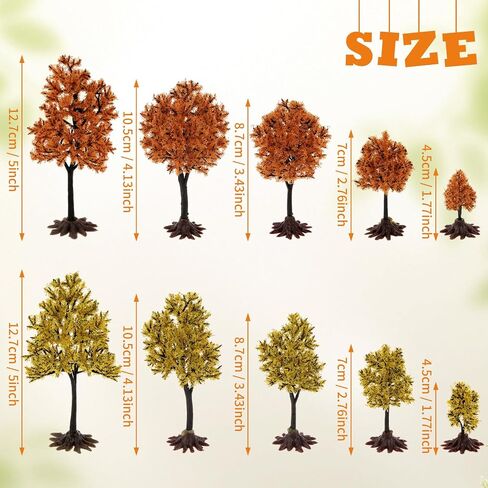 Model Trees 1.8 to 5 Inch Miniature Fall Trees Diorama Supplies in Kuwait