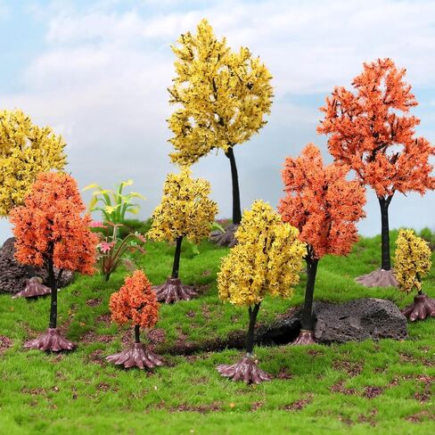 Model Trees 1.8 to 5 Inch Miniature Fall Trees Diorama Supplies in Kuwait