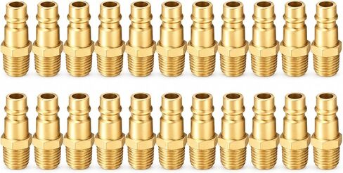 Pro High Flow Coupler & Plug Kit (7 Piece), V-Style, 1/4 in. NPT, Solid Brass Quick Connect Air Fittings Set in Kuwait