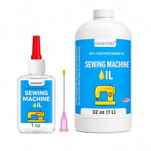 Sewing Machine Oil Bundle, 1 oz Precision Oiler + 32 oz Bulk Refill, Clear Odorless Non-Staining Low-Viscosity Oil for Sewing Machines, Sergers, Embroidery & Quilting Machines in Kuwait
