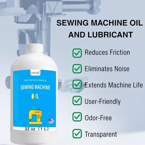 Sewing Machine Oil Bundle, 1 oz Precision Oiler + 32 oz Bulk Refill, Clear Odorless Non-Staining Low-Viscosity Oil for Sewing Machines, Sergers, Embroidery & Quilting Machines in Kuwait