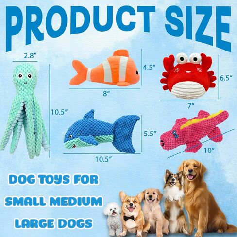 MRSOHRET Dog Squeak Toys for Aggressive Chewers, Crinkle Puppy Chew Toys in Saudi Arabia