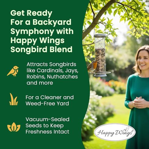 Happy Wings 5LB Songbird Blend Bird Food, Sunflower, Safflower, Peanuts in Kuwait