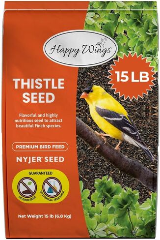 Happy Wings 15LB Thistle Seed Bird Food, 100% Natural, Extra Clean, No Grow in Kuwait