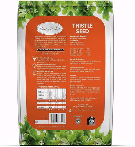 Happy Wings 15LB Thistle Seed Bird Food, 100% Natural, Extra Clean, No Grow in Kuwait