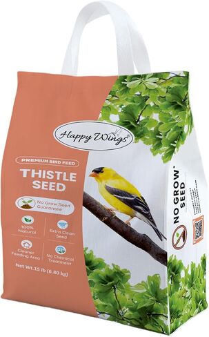 Happy Wings 15LB Thistle Seed Bird Food, 100% Natural, Extra Clean, No Grow in Kuwait