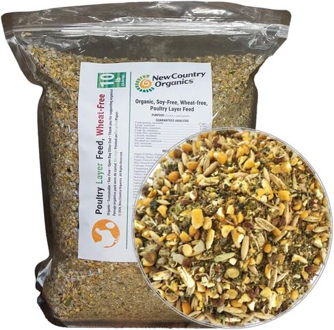 New Country Organics | Corn-Free Classic Layer Chicken Feed for Laying Hens | Corn-Free and Soy-Free | 17% Protein | Certified Organic and Non-GMO Chicken Food | 25lbs Bag in Saudi Arabia