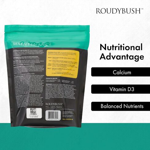 RoudyBush Daily Maintenance Food for Birds - Scientifically Formulated Bird Feed - Bird Food Pellets w/Corn, Wheat, Soy & More - Nutritious & Healthy Feed for Birds (Mini, 44oz) in Kuwait