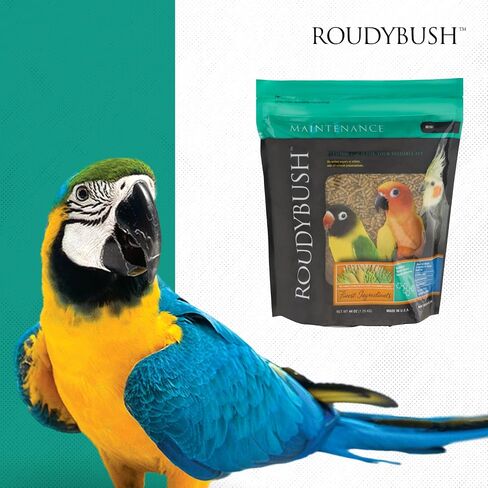 RoudyBush Daily Maintenance Food for Birds - Scientifically Formulated Bird Feed - Bird Food Pellets w/Corn, Wheat, Soy & More - Nutritious & Healthy Feed for Birds (Mini, 44oz) in Kuwait